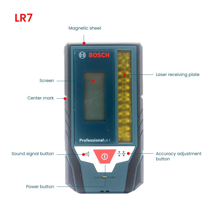 Bosch LR7 Medidor de Nível a Laser Vermelho e Verde Profissional 3D 3 Planos 12 Linhas Feixe Gradiente Projeção Medidor de Distância