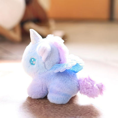 C 1pc new Lovely Gradient Pony Plush Keychain Cartoon Colorful Dreamy Pony Doll Student Backpack Pendant Key Holder Gifts