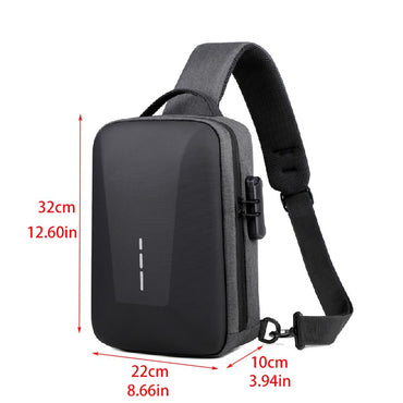 Anti-theft Combination Lock Chest Packs With USB Charging Port Fashion Business Men's Crossbody Bag Travel Storage Shoulder Bag
