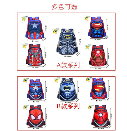 Mochila Infantil Spider King: Nylon Impermeável e Grande Capacidade para Crianças de 2 a 16 Anos