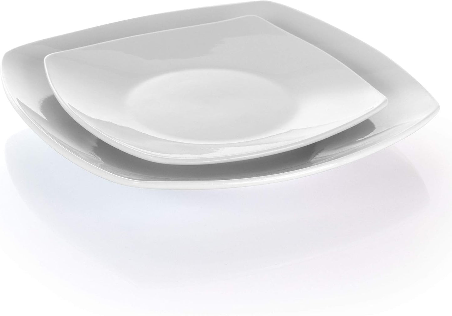 Hayes 16 Piece Square Porcelain Dinnerware Set in White