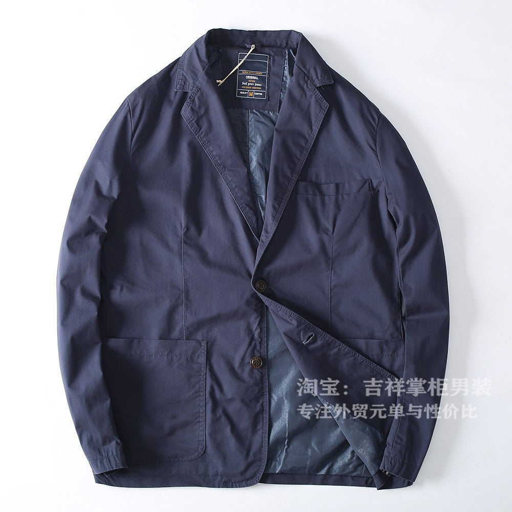Turkey High Quality 100% Cotton Yarn Washed Breathable Autumn Men's Casual Blazer Suit Light Versatile Suit Coats Citboys Cool