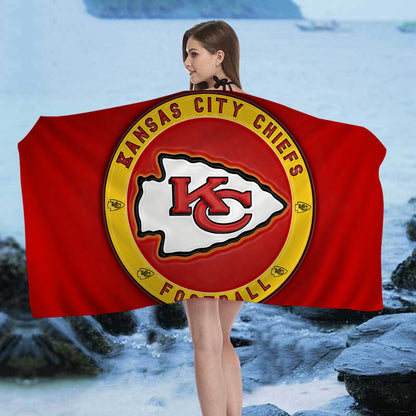K-Kansas City C-Chiefs Big Microfiber Beach Towels Quick Dry Towel Sand Beach Towels Pool Towel for Travel Swim Pool Yoga