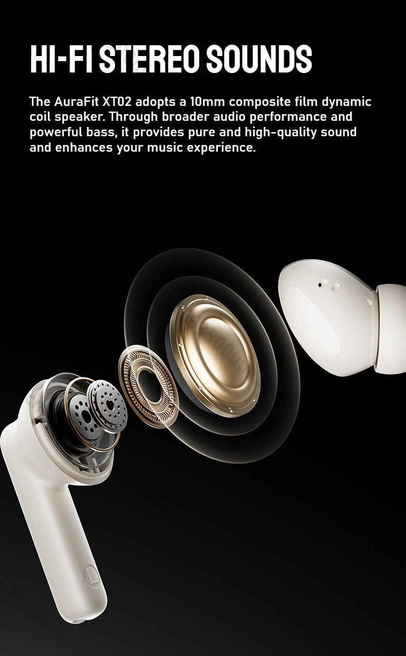 Monster AuraFit XT02 ANC Bluetooth Earphone -32dB Active Noise Canceling Earbuds Hi-fi Stereo Wireless Bluetooth 5.4 Headphone