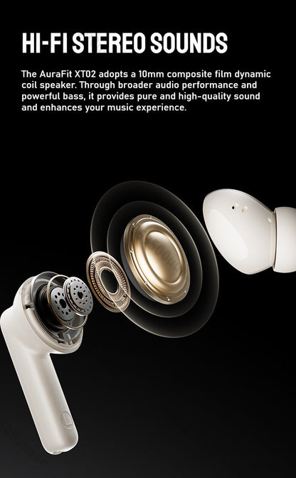Monster AuraFit XT02 ANC Bluetooth Earphone -32dB Active Noise Canceling Earbuds Hi-fi Stereo Wireless Bluetooth 5.4 Headphone