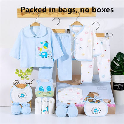 Lawadka 18piece/lot Newborn Baby Clothes For Girls Boys Sets 100% Cotton Infant Spring Autumn Soft Boy Clothing New born Hat Bib