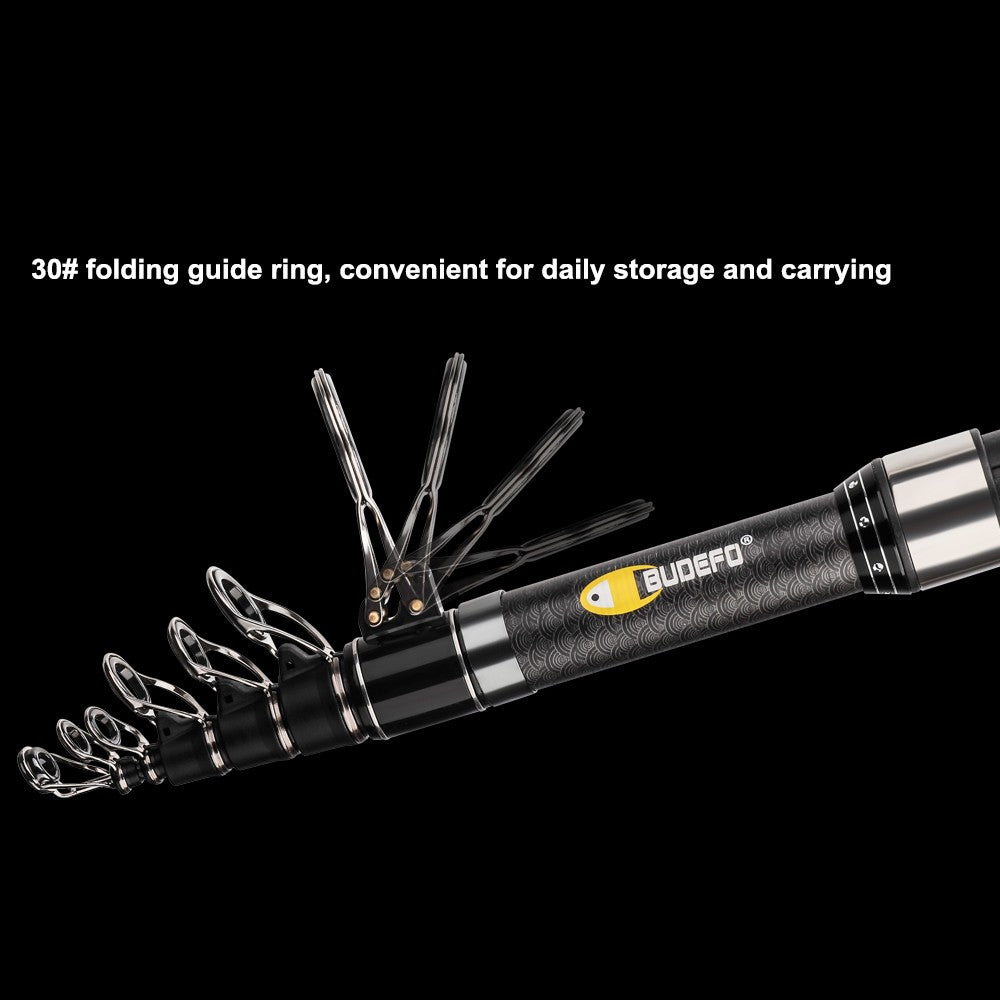 Vara de pesca BUDEFO Telescópica de Surf Spinning, Carbono, Carpa, para Viagem, 4.5/5.0/6.0m, Potência 80-150g, Vara de Surfcasting para Arremesso