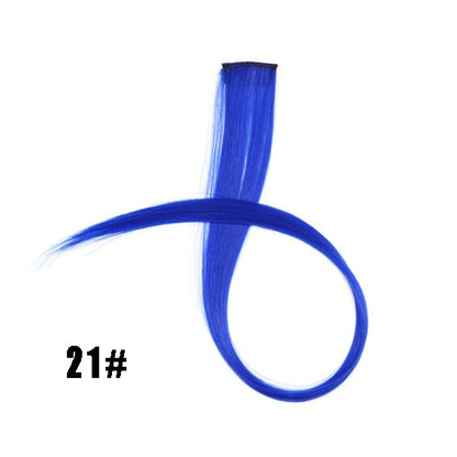 Mega Hair Tic Tac Sintético 55 cm Longo Colorido Liso Peças de Cabelo Sintéticas para Uso Diário Festas