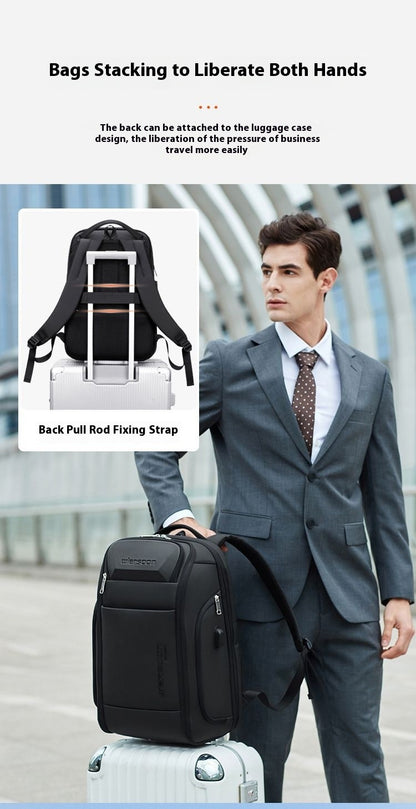 Mochila de negócios masculina 35 L Mochila à prova d'água Grande capacidade Viagem de negócios Multifuncional Senha Antirroubo Bolsa para laptop