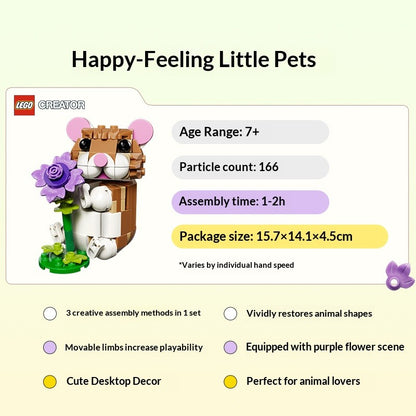 Série Lego Bloco Criativo Multifuncional 31376 Hamster Fofo Quebra-Cabeça de Blocos de Montar para Meninos e Meninas Presente de Brinquedo