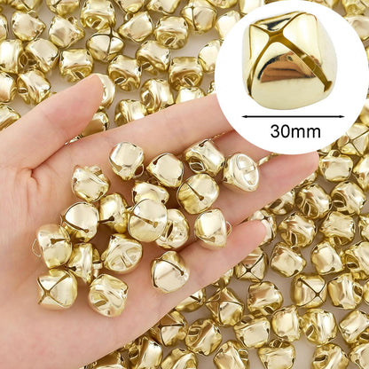 20/30mm Christmas Jingle Bells,Gold Cross Bells For Christmas Tree Decoration,DIY Metal Bell Ornaments