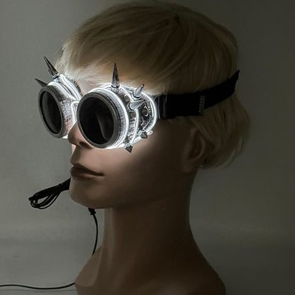 Cyberpunk Futuristic Luminous Glasses Rave Cyber light up Goggles LED glowing visor glasses for EDM music show props