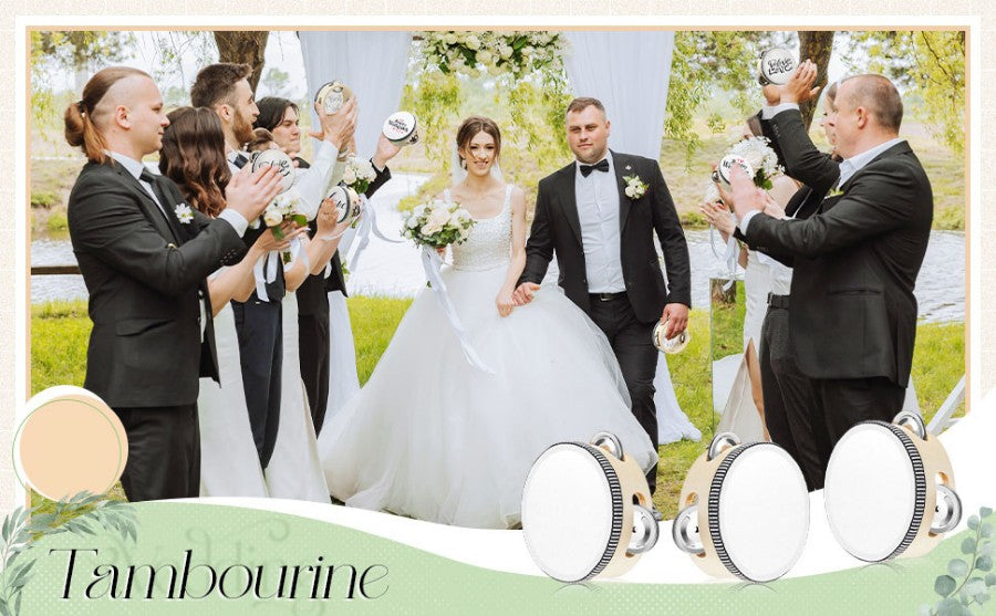 50-180Pcs Wedding Tambourine Drums for Adults Hand Drum Noise Makers Tambourine for Church Wedding Party Favor 4/6/8IN