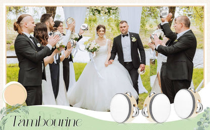 50-180Pcs Wedding Tambourine Drums for Adults Hand Drum Noise Makers Tambourine for Church Wedding Party Favor 4/6/8IN