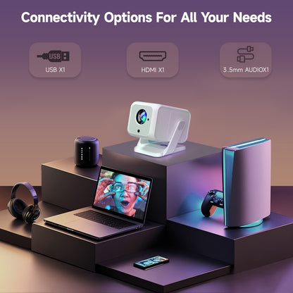 Magcubic Auto Focus 4K HD 1920*1080P 420ANSI Portable Projector Android 11 BT5.4 Built-in 5W HiFi Speaker For Home Theater HY310
