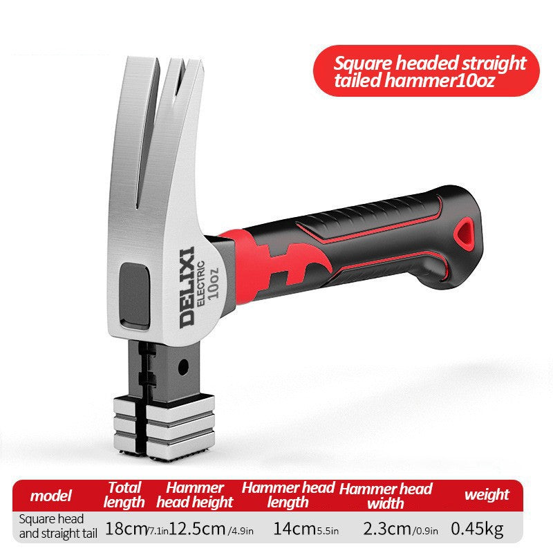 Martelo de Garra Multifuncional Mini DELIXI ECECTRIC, Martelo Antiderrapante e Antichoque, Profissional, Ferramenta Manual Magnética para Trabalhos em Madeira
