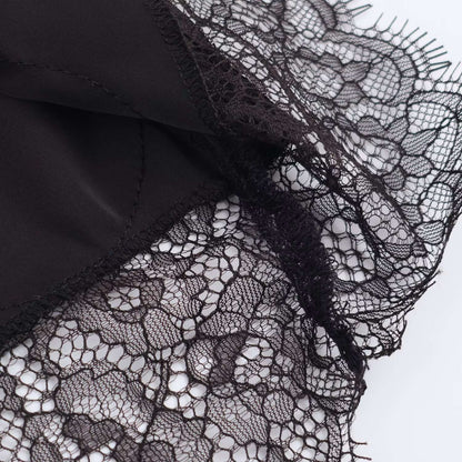 Sexy Satin Half-length Skirt for Women Autumn 2025 Fashionable Trendy Girl Long Skirt A- line Lace Embellished Commute Style