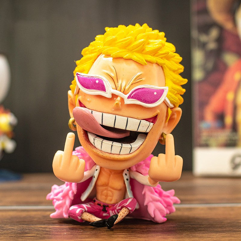 Bonecos Colecionáveis Fofos One Piece Versão Q Luffy Zoro Chopper Ace Boa Hancock Anime Blind Box Decoração de Mesa Carro Brinquedo Presente Infantil