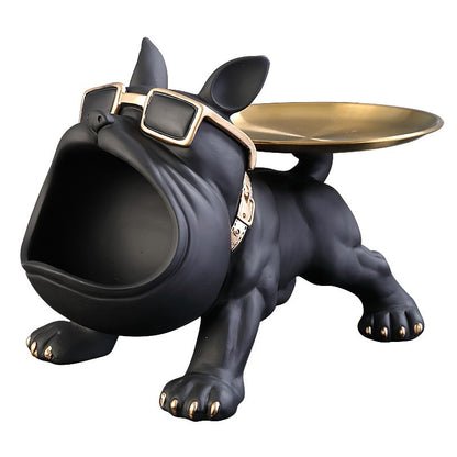 Estatueta de Bulldog para Decoração de Casa de 30cm, Estátua de Cachorro, Caixa de Armazenamento, Ornamento Animal, Artesanato de Resina, Escultura de Arte, Estatueta de Cachorro para Casa