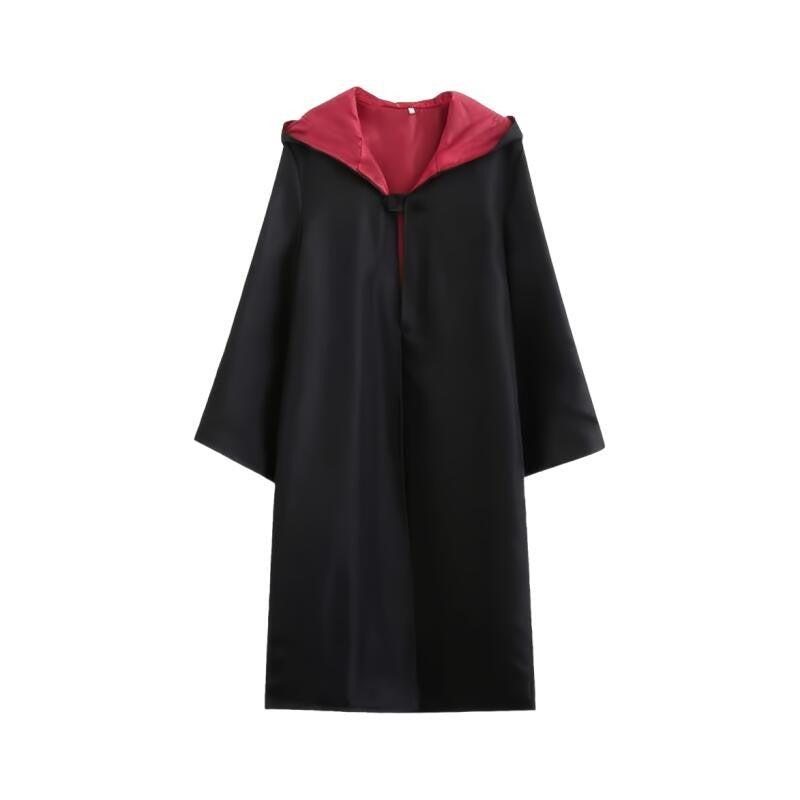 Hooded Wizard Robe Cloak Unisex Halloween Cosplay Costume Long Cape with Multi-Color Lining for Adults Carnival Party Outfits