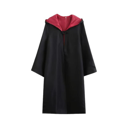 Hooded Wizard Robe Cloak Unisex Halloween Cosplay Costume Long Cape with Multi-Color Lining for Adults Carnival Party Outfits