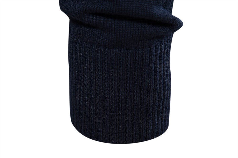 AIOPESON Men's Cotton Mock Neck Stand Collar Sweaters Quarter Zipper Pullover Autumn Winter Warm Social Casual Sweater for Men