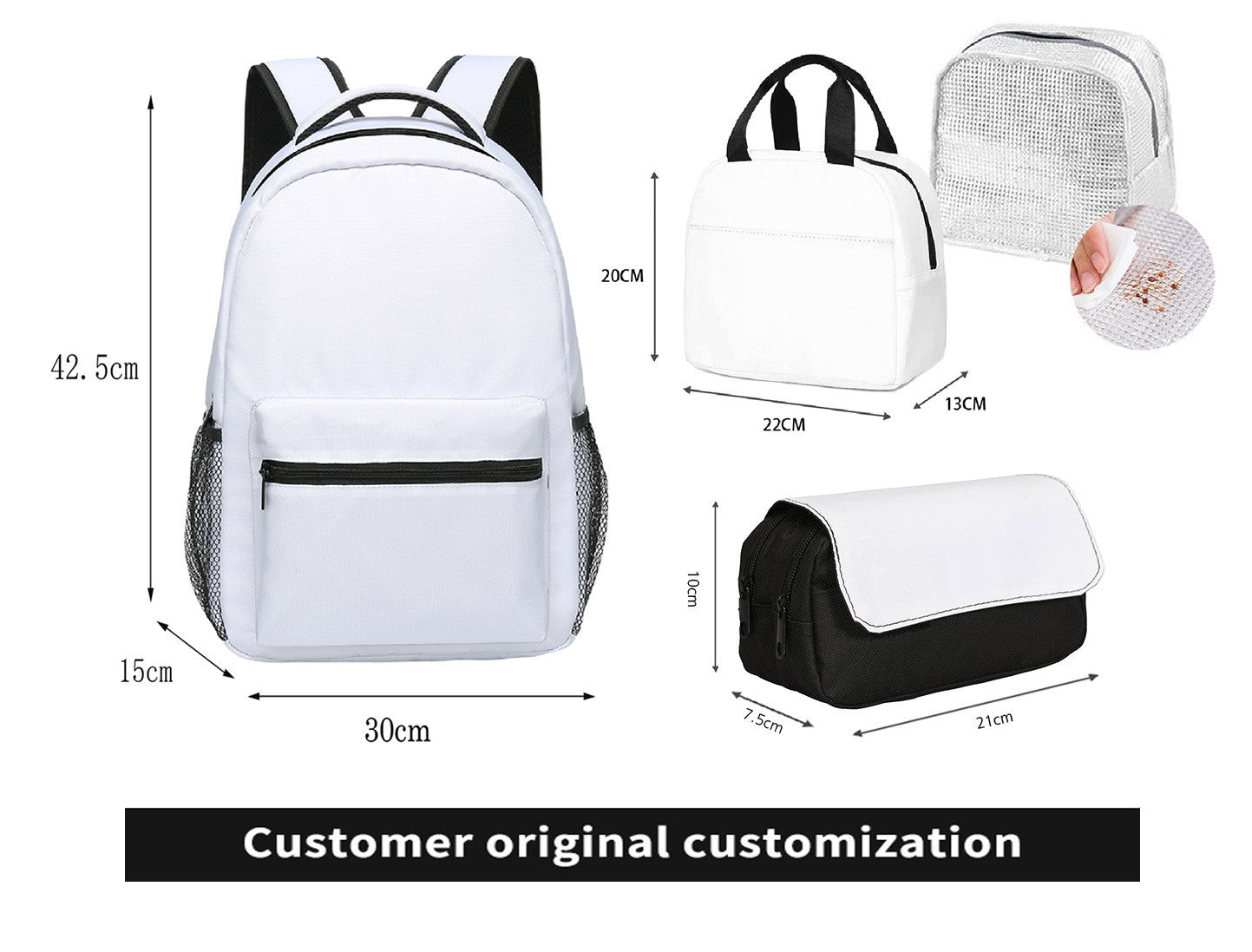 Desenho Animado Popular Engraçado Gubby Pelúcia Impressão 3D 3 Peças/Conjunto Bolsas Escolares para Estudantes Mochila para Laptop Lancheira Portátil Estojo de Lápis