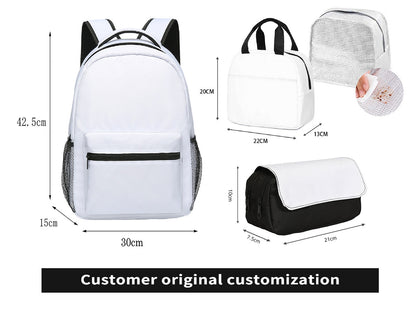 Desenho Animado Popular Engraçado Gubby Pelúcia Impressão 3D 3 Peças/Conjunto Bolsas Escolares para Estudantes Mochila para Laptop Lancheira Portátil Estojo de Lápis