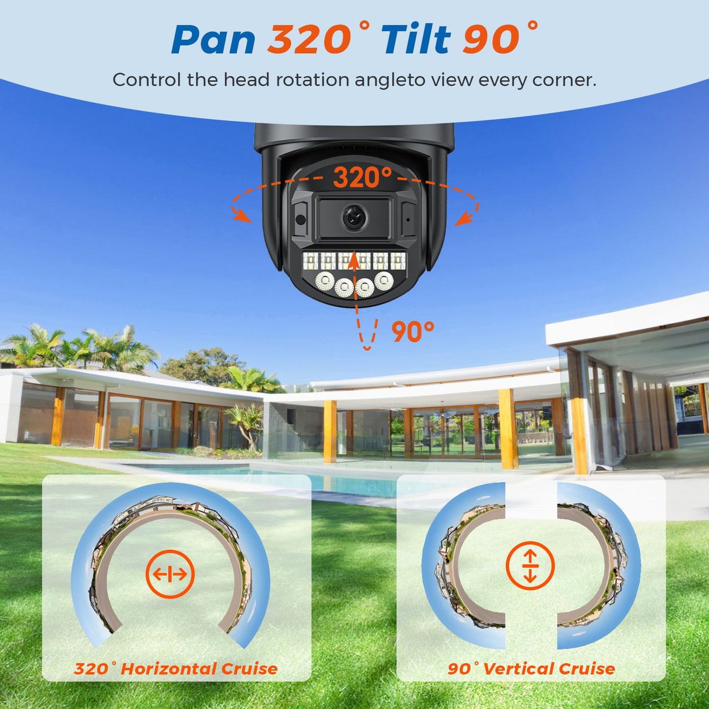 BESDER 5GHz WiFi Surveillance Camera 5K 10MP Dual Lens AI Human Detection Outdoor Security PTZ IP Cameras 10MP Intercom CCTV Cam