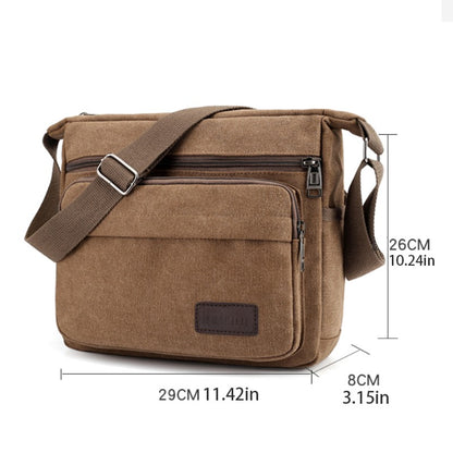 1 men's retro canvas crossbody bag, casual travel shoulder bag, outdoor sports shoulder bag with adjustable shoulder strap