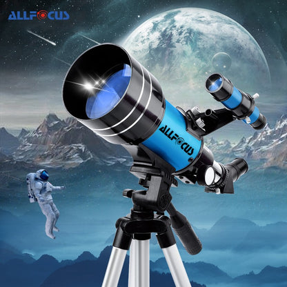 Telescópio Astronômico ALLFOCUS 30070, Telescópio de Alta Potência Grande Abertura para o Espaço, Monocular Poderoso com Lente de 70MM, Visão Noturna