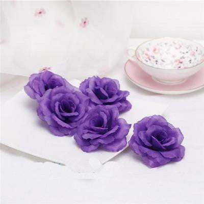 10pcs 8cm Black Artificial Rose Silk Flower Heads Decorative Flowers for Wedding Home Birthday Party New Year Banquet Decoration