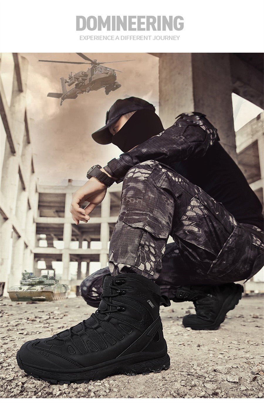 High Top Waterproof Men's Tactical Boots Hiking Shoes Large Size 47 Outdoor Sneakers Hiking Boots Non Slip Motorcycle Boots Men