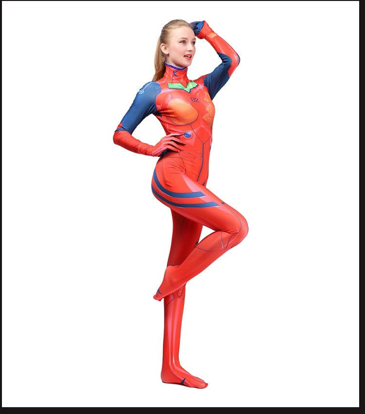 Asuka 3.0 Cosplay Costume Superhero Zentai Suit Asuka Langley Soryu Halloween Bodysuit