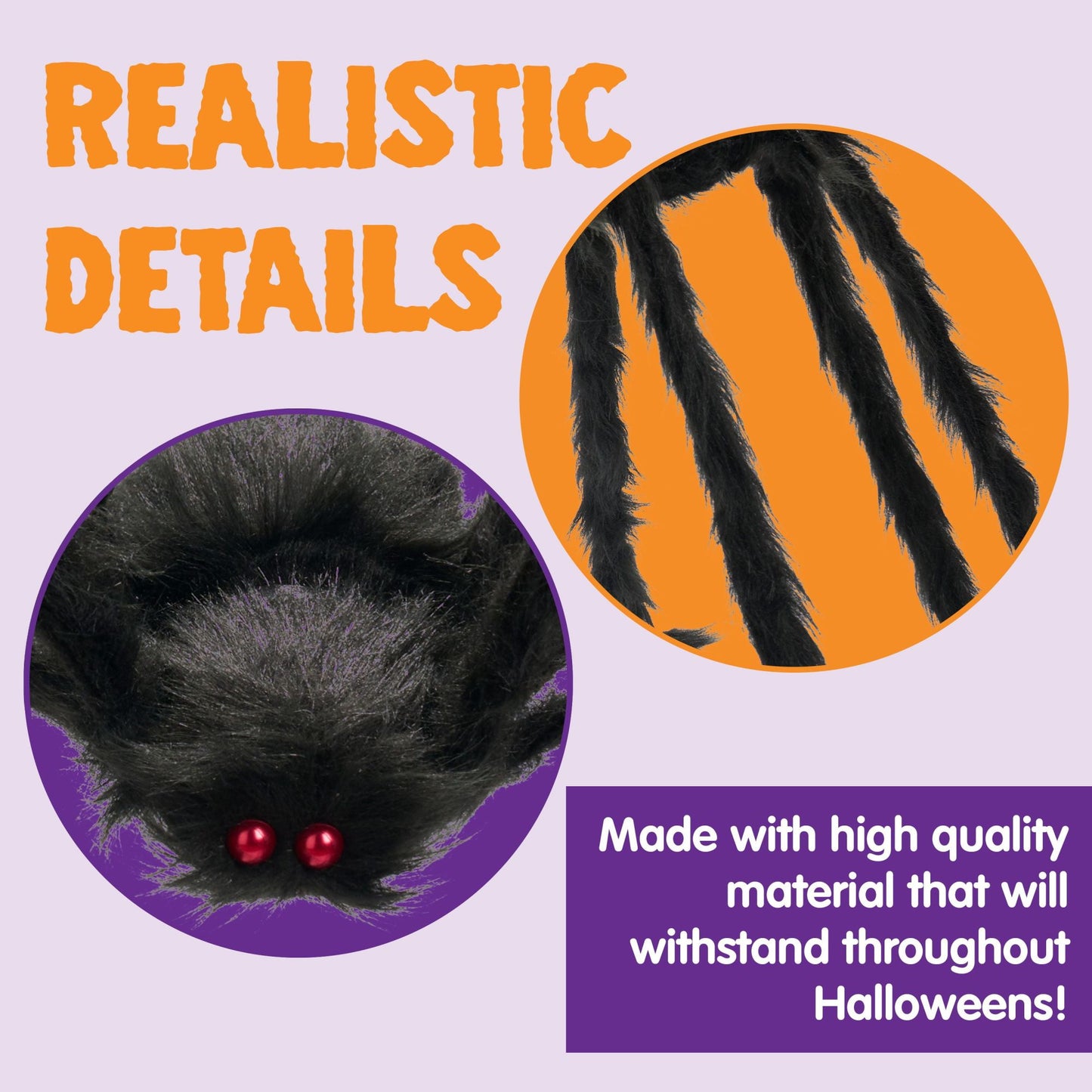 Joyfy 5 ft Light Up Giant Spider Halloween Decorations Scary Spider Halloween Outdoor Party Decorations Props Halloween Yard