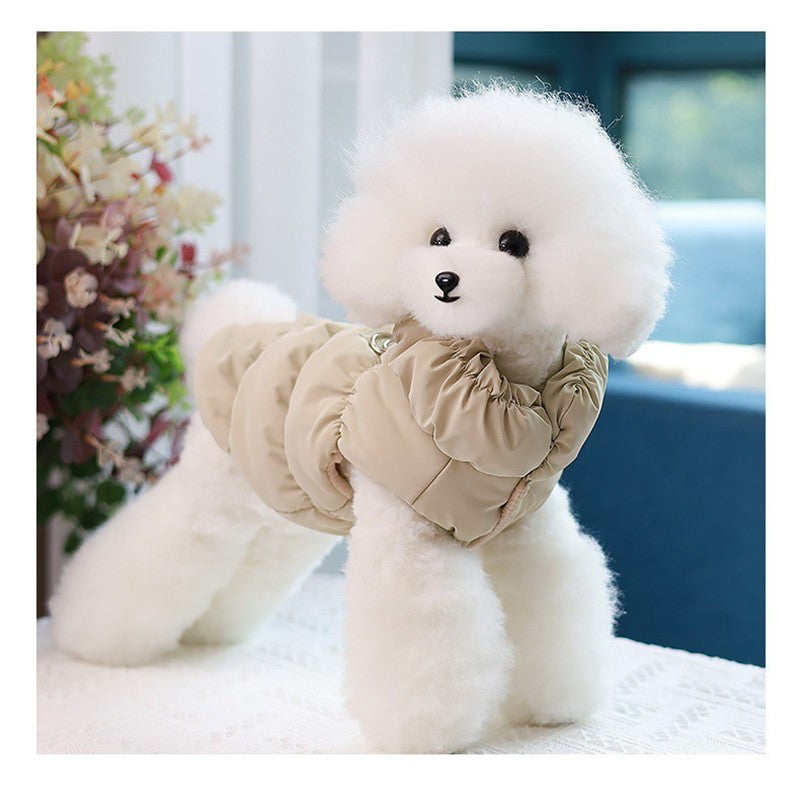 Roupa de cachorro com alças quentes, jaquetas de algodão, jaquetas de duas pernas para animais de estimação, roupas de cachorro de porte médio, roupas de outono-inverno