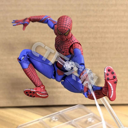 Boneco de Ação Ct Toys Homem-Aranha Mafex 001 Peter Parker Andrew Garfield - The Amazing Spider-Man Shf Anime Modelo de Brinquedo Colecionável