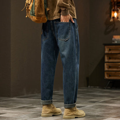 Men's 95% Cotton Jeans High Quality Loose Harem Pants Fashion Baggy Casual Outdoor Work Denim Pants Brand Men's Clothing