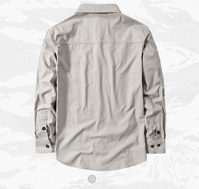Brand Cotton Shirt Men's Spring Casual Cargo Shirts Male Long Sleeves Shirts Camiseta Masculina Plus Size 5XL 6XL