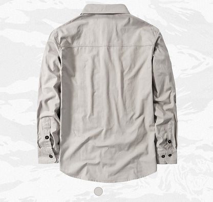 Brand Cotton Shirt Men's Spring Casual Cargo Shirts Male Long Sleeves Shirts Camiseta Masculina Plus Size 5XL 6XL