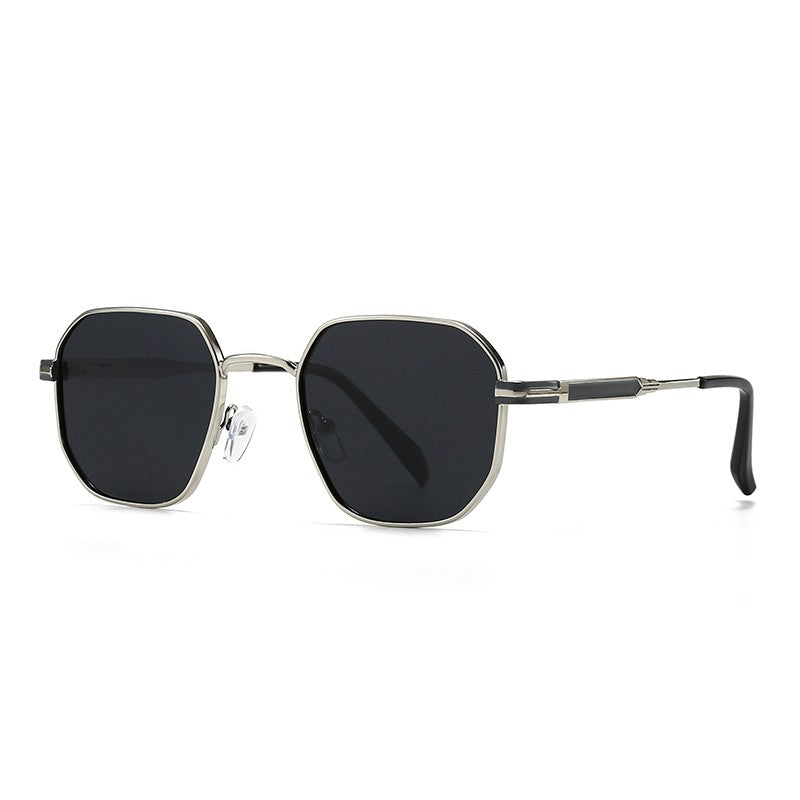 New European and American Style Men's Aviator Glasses, Retro Metal Square Frame Sunglasses, Cross-Border Ready Stock 1435
