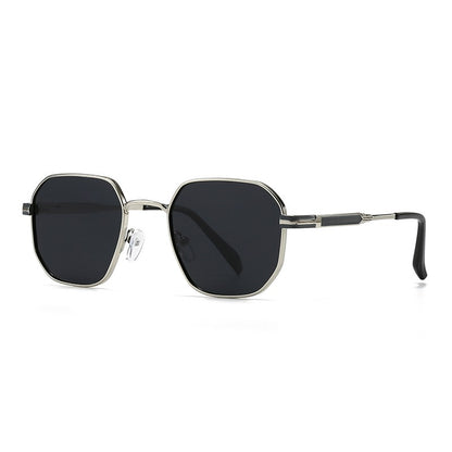 New European and American Style Men's Aviator Glasses, Retro Metal Square Frame Sunglasses, Cross-Border Ready Stock 1435