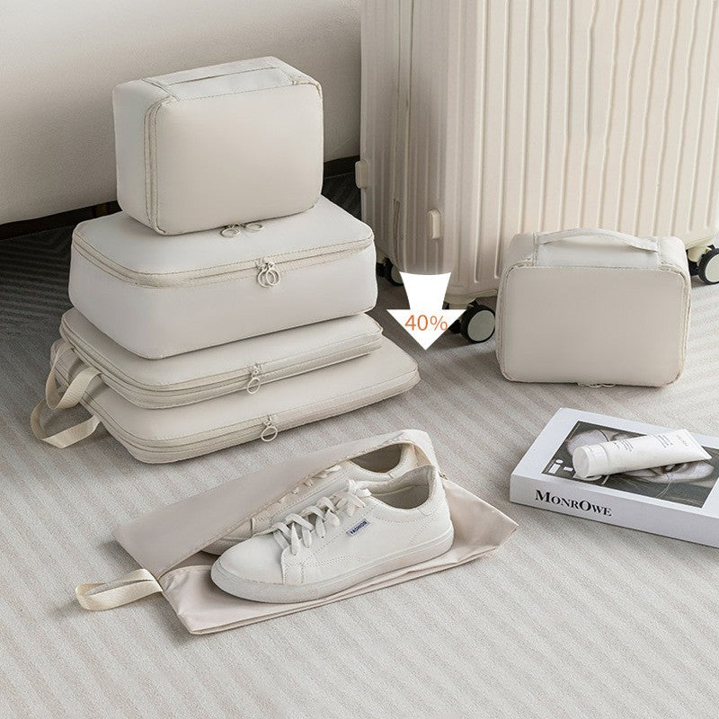 6Pcs Travel Compression Packing Cubes Bag Waterproof Handheld Clothe Separation Storage Bag Portable Suitcase Clothes Organizers