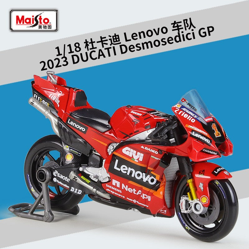 Maisto 1:18 Ducati Team 2023 2022 Gp Lenovo #1 #23 #43 #63 Racing Bike Alloy Diecast Model Toy Collectible Figure