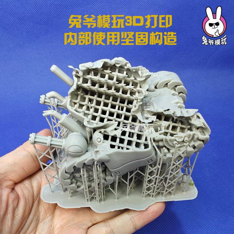 Tanque de Guerra Mundial II Estilo Chibi Metal Slug Gk Modelo - Miniatura Militar Impressa em 3D Modelo Branco Não Pintado Para Diorama de Mesa e Wargame