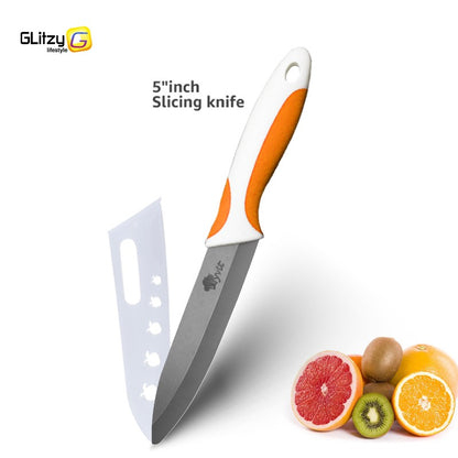 Faca de Cozinha Chef Inoxidável Faca de Cerâmica para Frutas Faca Utilitária Doméstica para Fatiar Legumes Lâminas Pretas Afiadas para Cozinhar