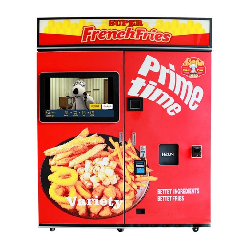 Máquina Totalmente Automática Inteligente de Batata Frita Máquina Comercial de Venda de Batata Frita Máquina de Venda Automática 24 Horas sem Atendente