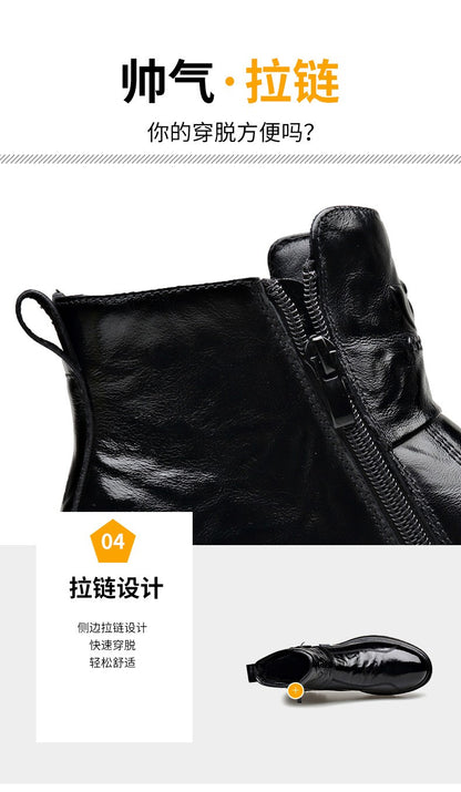 British-style Men's Casual Retro Chelsea Boots for Men Autumn Winter Cow Leather Shoes Male Fashion New Designer Ankle Boots Man