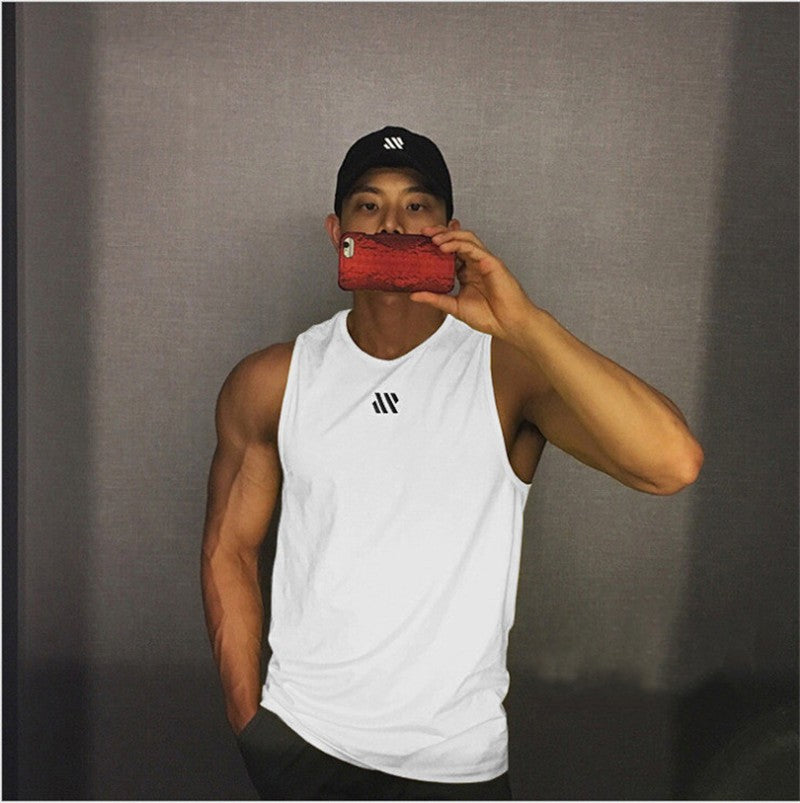 2025 Mens fitness gyms Tank top men Fitness sleeveless shirt Male mesh breathable Sports vest Undershirt Gyms Running vest men