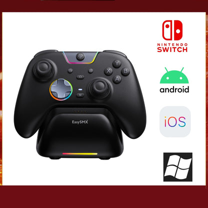 EasySMX White Black Gamepad X05 Pro Wireless PC Gaming Controller for PC Windows iOS Switch Android with Charging Dock